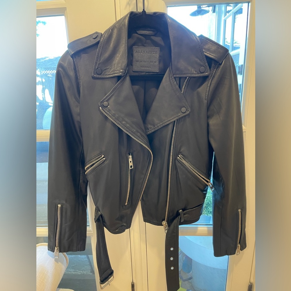 All Saints AllSaints Balfern Leather Biker Jacket size 6 US / size 10 UK / M blk